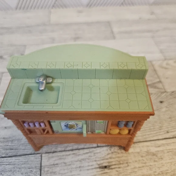 Fisher Price LOVING FAMILY Dollhouse KITCHEN ISLAND SINK + MICROWAVE 2004 Mattel - Picture 3 of 8
